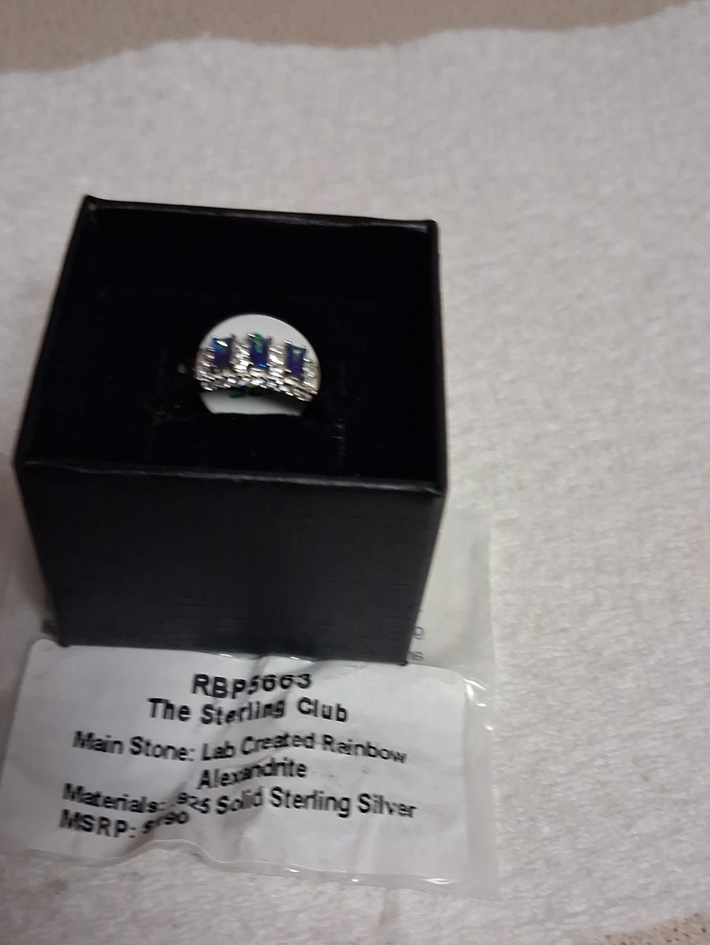 A Beautiful .925 Solid Sterling Silver, Rainbow Alexindrite Ring.